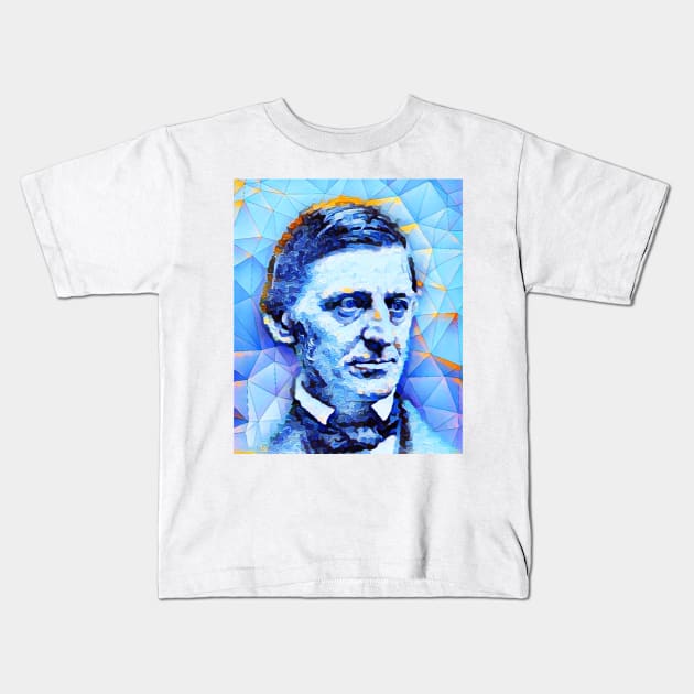 Ralph Waldo Emerson Portrait | Ralph Waldo Emerson Artwork | Ralph Waldo Emerson Painting 10 Kids T-Shirt by JustLit